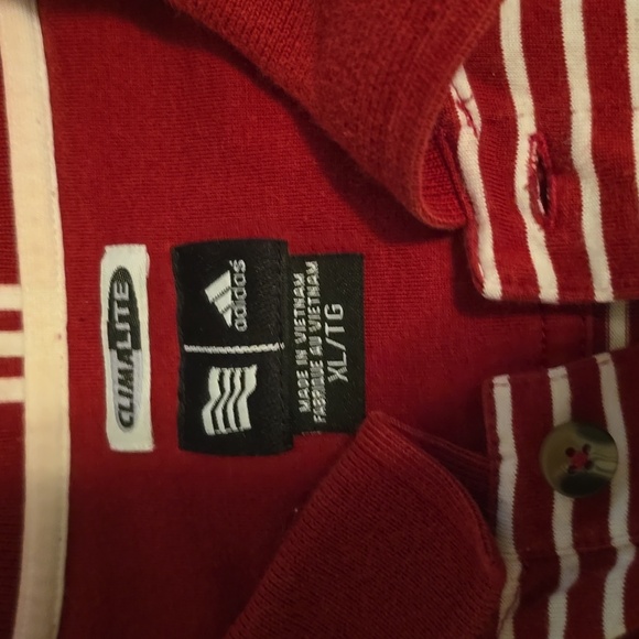 South Carolina Gamecocks Adidas Red and White Striped Golf Shirt Size XL (0728C) - Picture 4 of 5